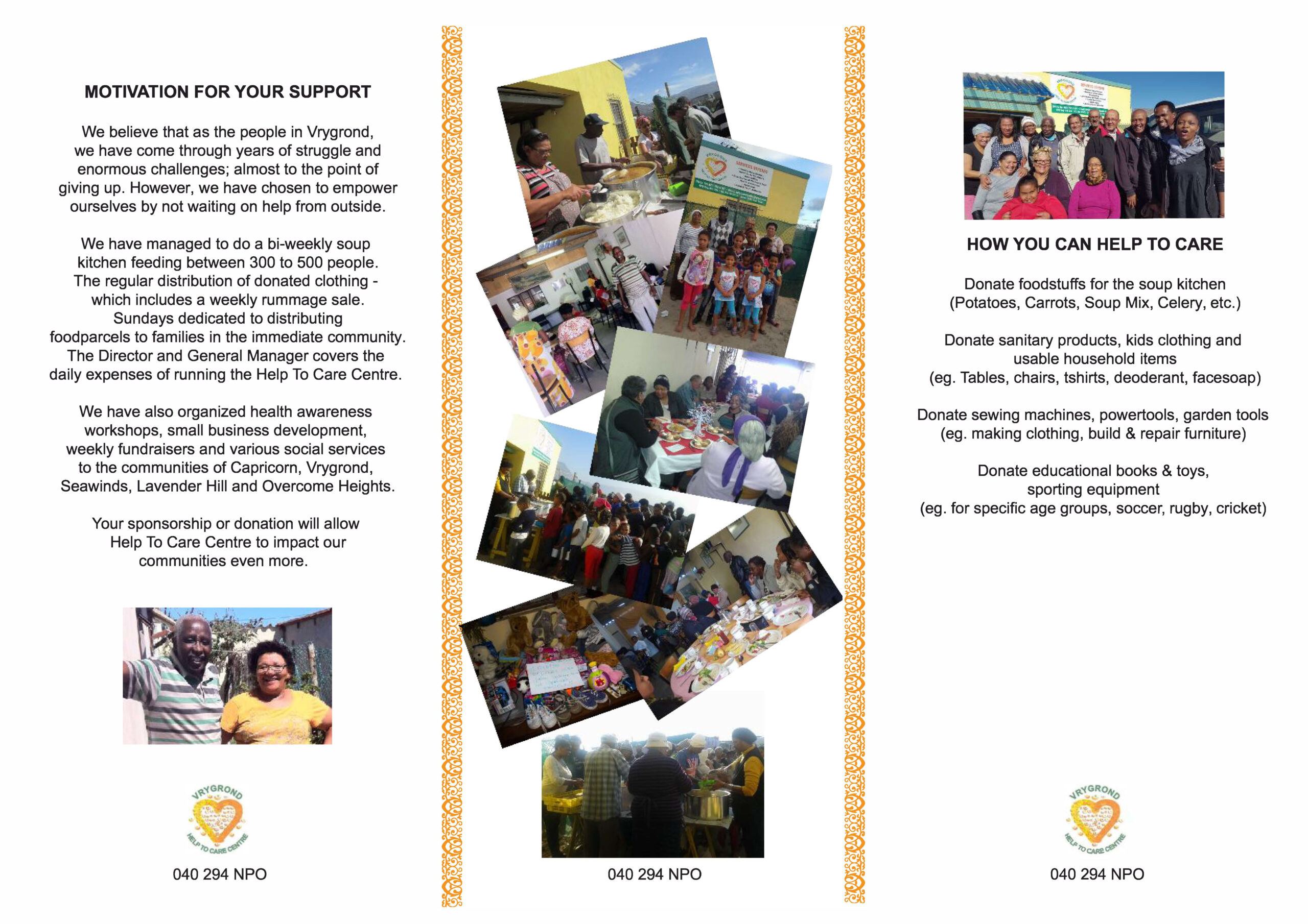 Vrygrond Help To Care Centre Brochure